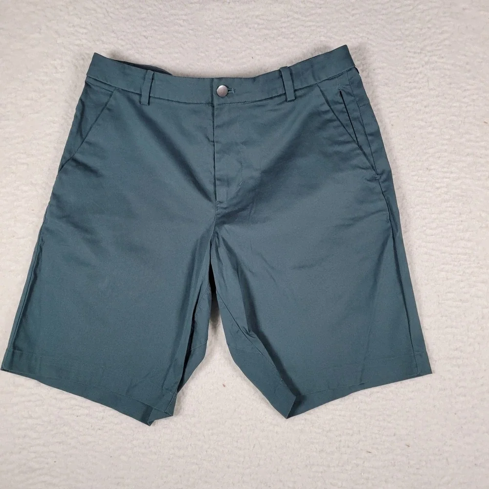 lululemon Commission Short Men Size 32 Dark Teal Stretch Chino LM7AASE